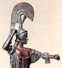 [ilustração: Atena. Estátua de Bronze. 450 a.c. Museu de Atenas.
]