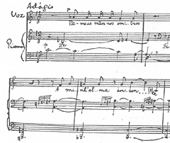 [ilustração: Fernando Lopes Graça (1906-199?). Uma canção de F.P. musicada. Partitura. 1934. in Presença, nº 48, 1936.
]