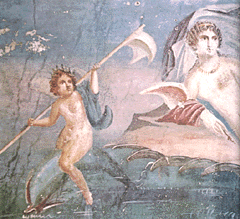 [ilustração: Vénus e cupidos (pormenor). Fresco. Pompeia.
]