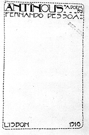[ilustração: Antinous. Fernando Pessoa. Lisboa: 1918.
]