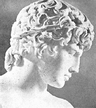 [ilustração: Antínoo. Estátua romana.]
