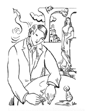 [ilustração: Júlio (1902-1983). Ilustração para o livro de José Régio «As Encruzilhadas de Deus». 1935.
]