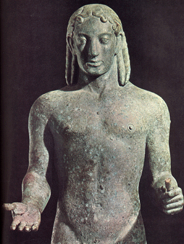 Apolo. Bronze. 530 a.c. Museu Arqueológico Nacional, Atenas.
