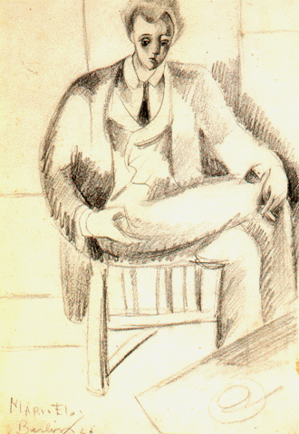 Mário Eloy (1900-1951). Homem sentado. 1927. Col. FCG, Lisboa.
