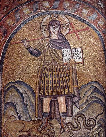 Cristo guerreiro. Mosaico romano. Sec. V.
