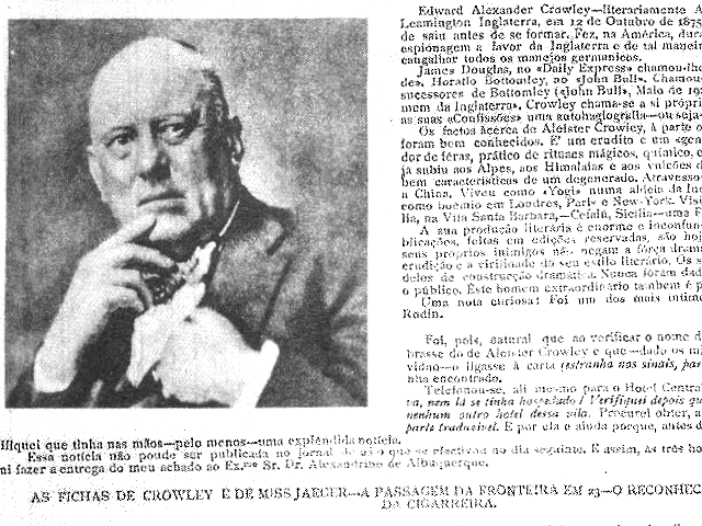 Aleister Crowley. in Notícias Ilustrado de 5 Out.1930.

