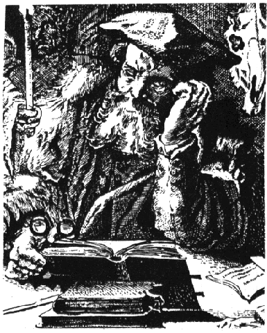 Fausto. Gravura em cobre de A. Matham, 1642.
