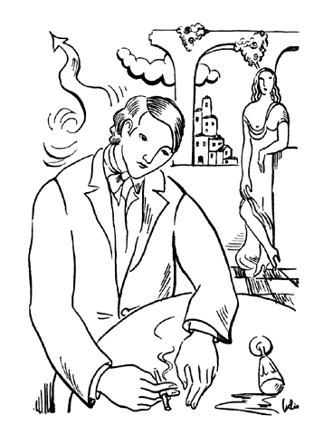 Júlio (1902-1983). Ilustração para o livro de José Régio «As Encruzilhadas de Deus». 1935.
