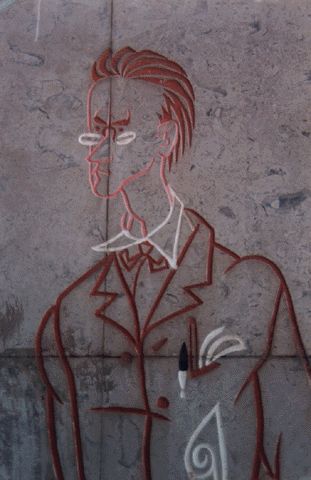 Almada Negreiros (1893-1970). Ricardo Reis (pormenor). 1958. Mural Fac. Letras de Lisboa.
